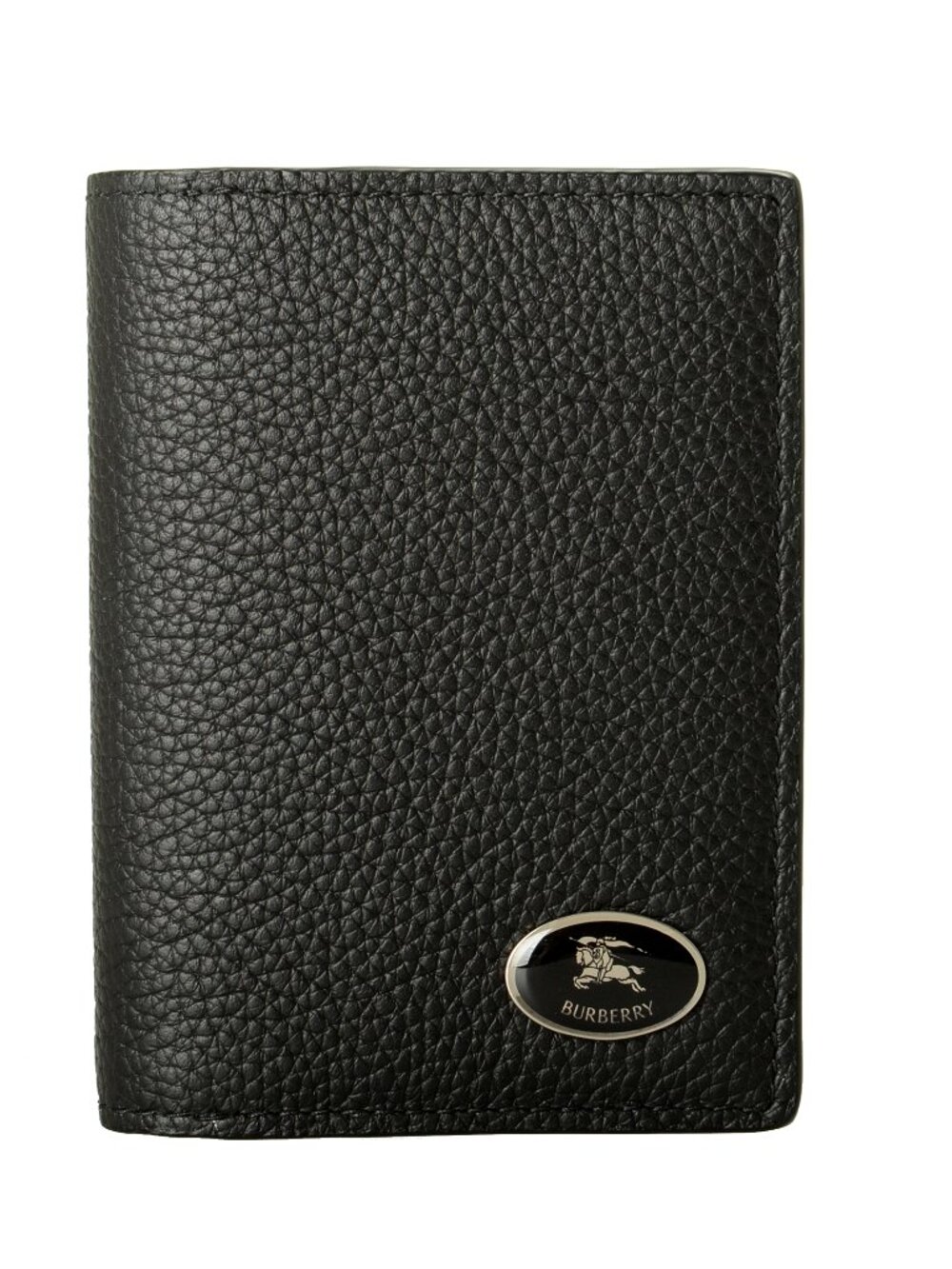 Burberry Unisex Black 100% Pebbled Leather Small Wallet Card Case